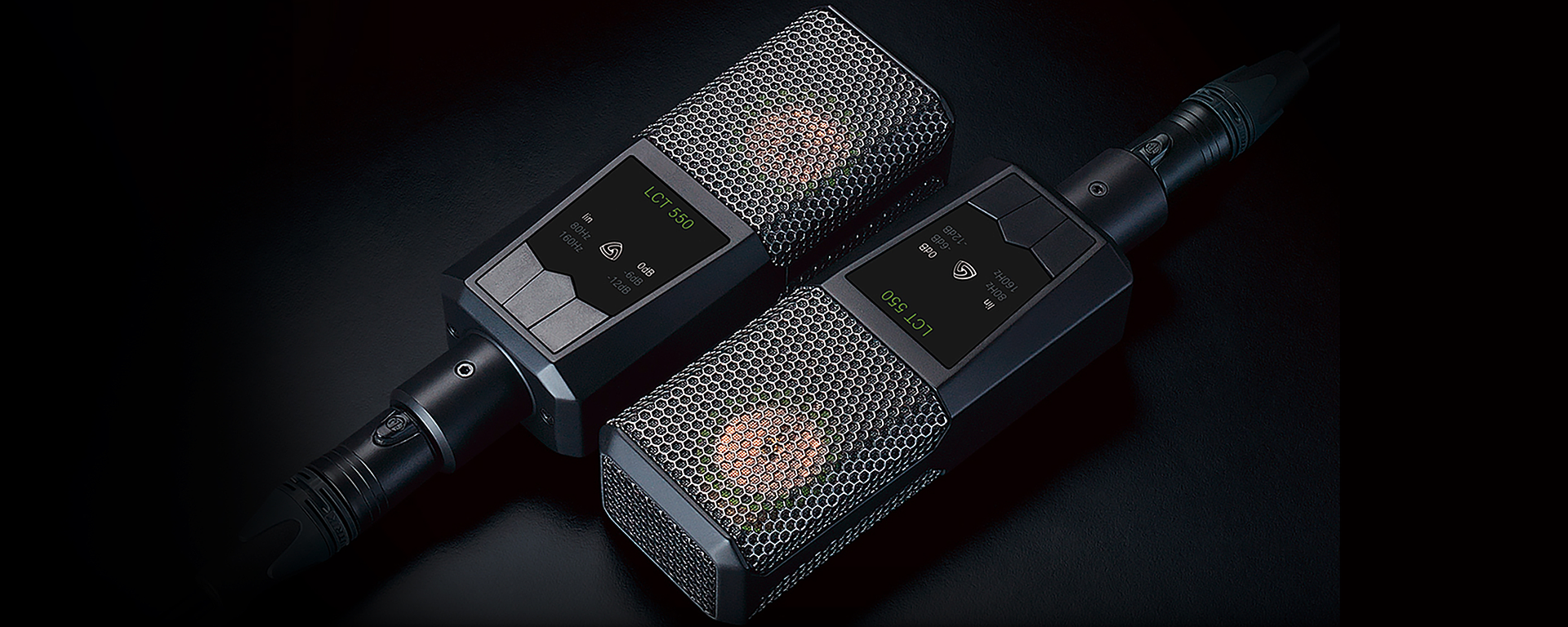 This image shows a matched pair of the LCT 550 cardioid condenser microphone.